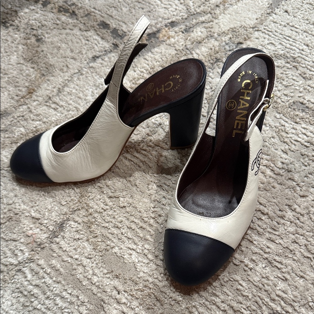 CHANEL Women's Two-Tone Slingback Heels